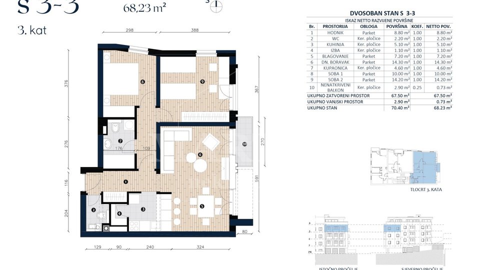 Apartment, 68 m2, For Sale, Črnomerec - Fraterščica