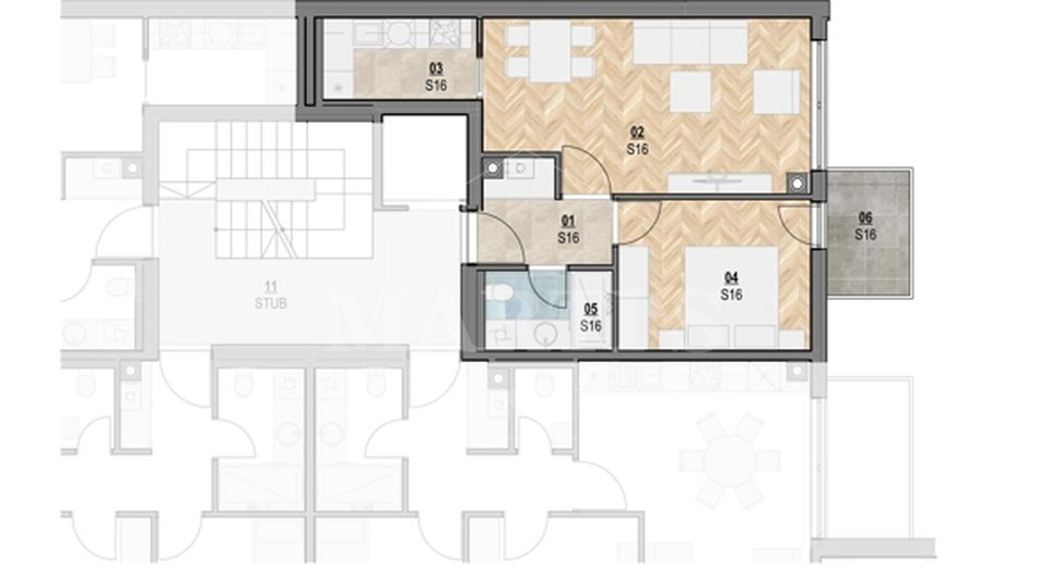 Apartment, 45 m2, For Sale, Novi Zagreb - Otok